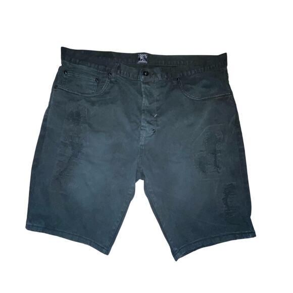 PRPS Goods & Co. Men's Black Jean Denim Shorts - Sz 38 - Challenger Fit - EUC - Picture 1 of 14